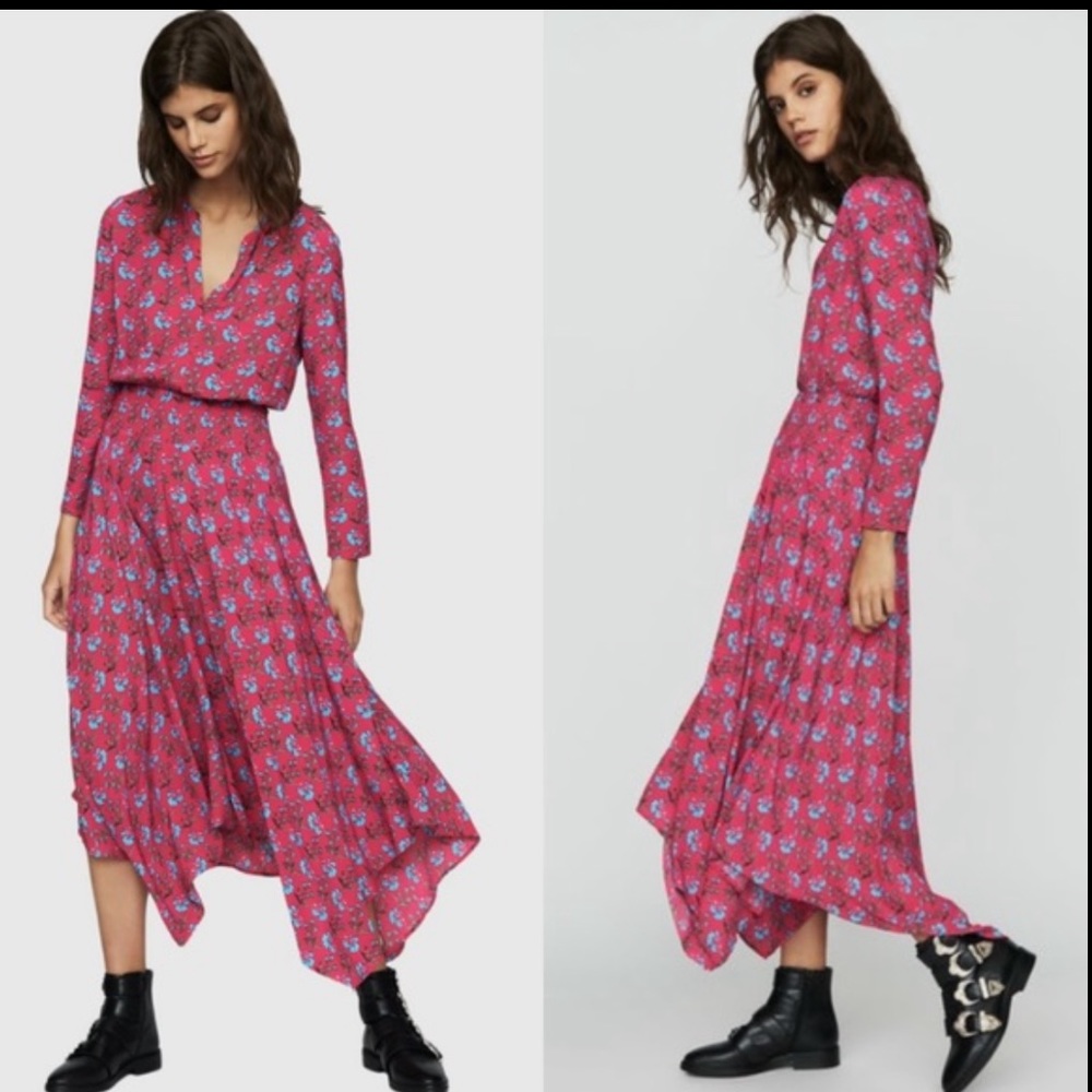 Maje Pink Floral Maxi Dress